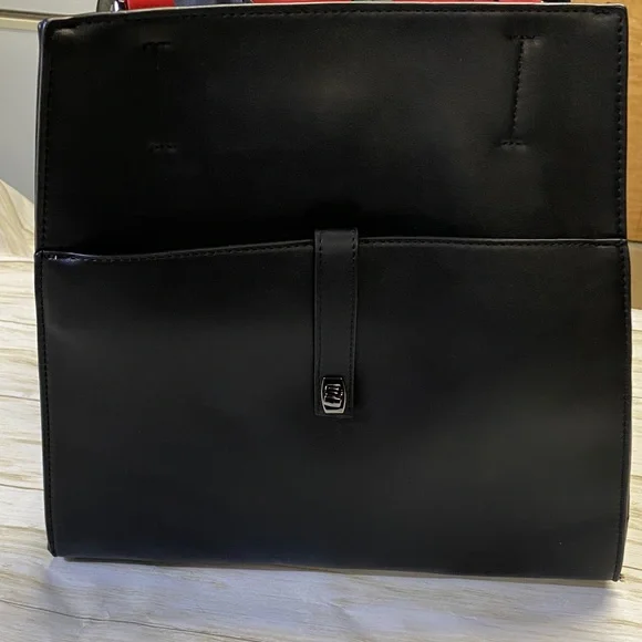 Steve Madden Black Tote with Red Accents - Picture 4 of 10
